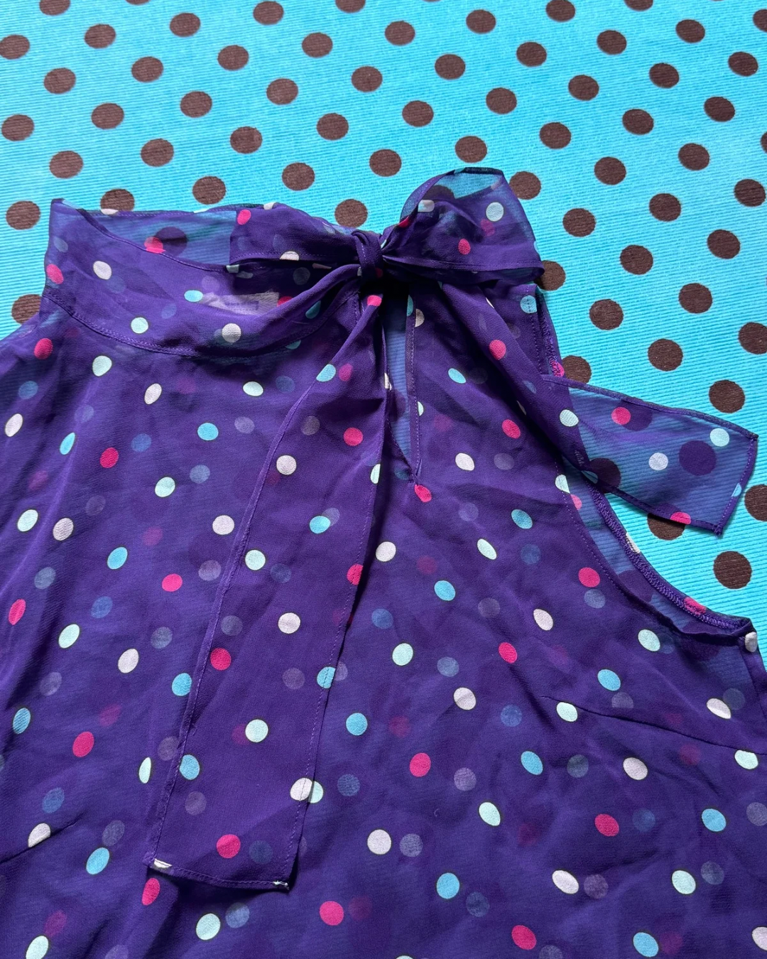 sheer polka dot top
