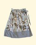 pleated floral midi skirt