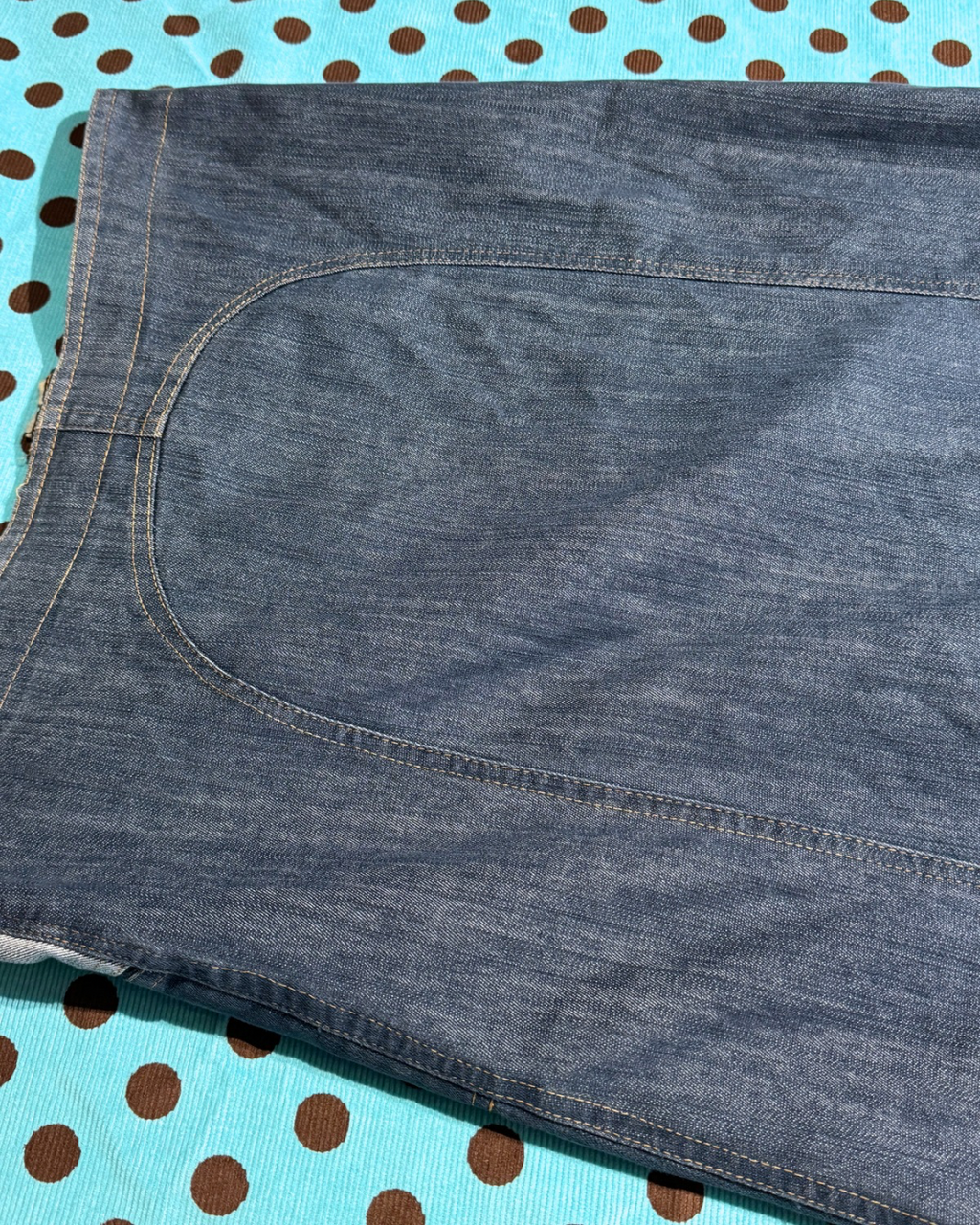 patchwork denim maxi skirt