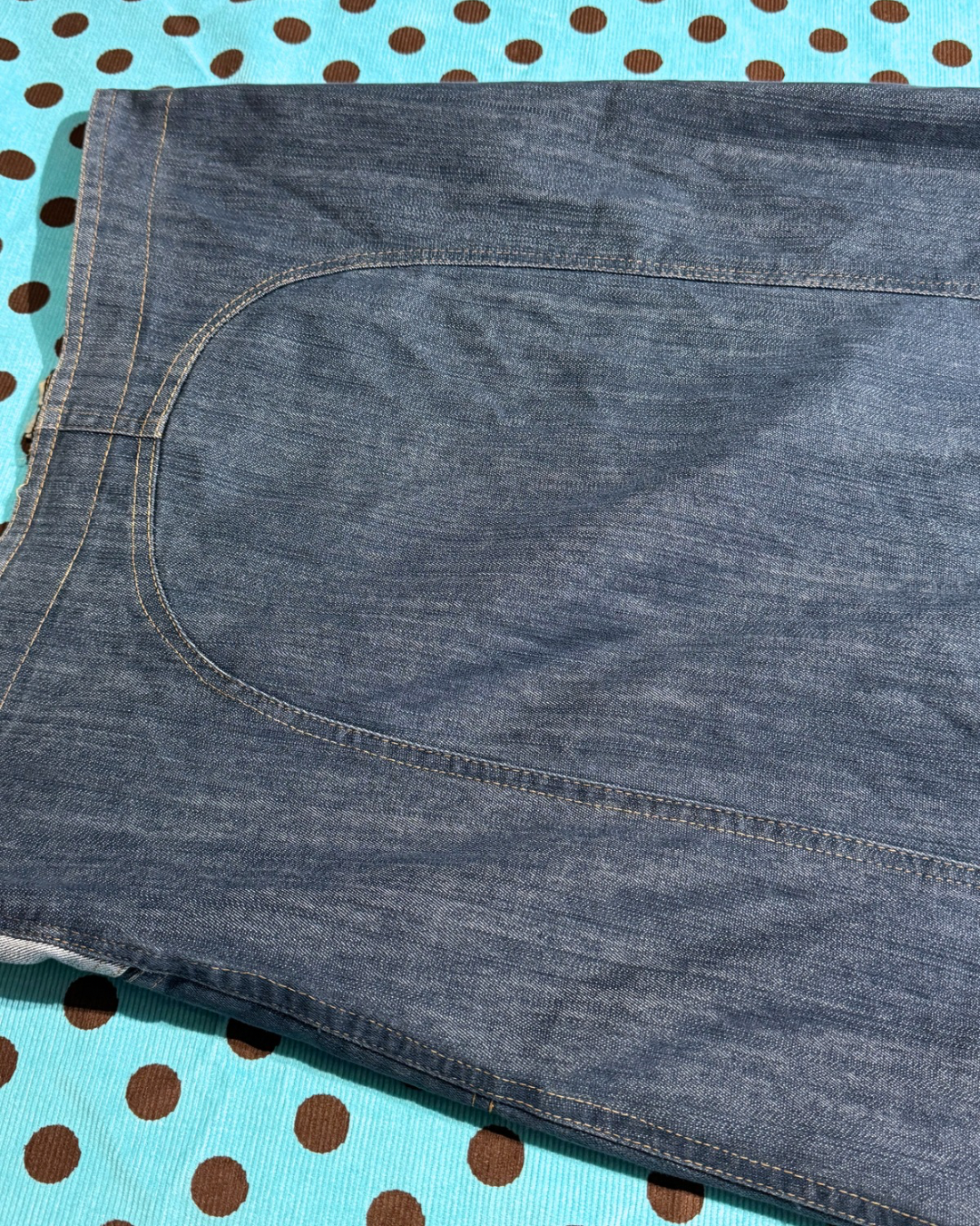 patchwork denim maxi skirt