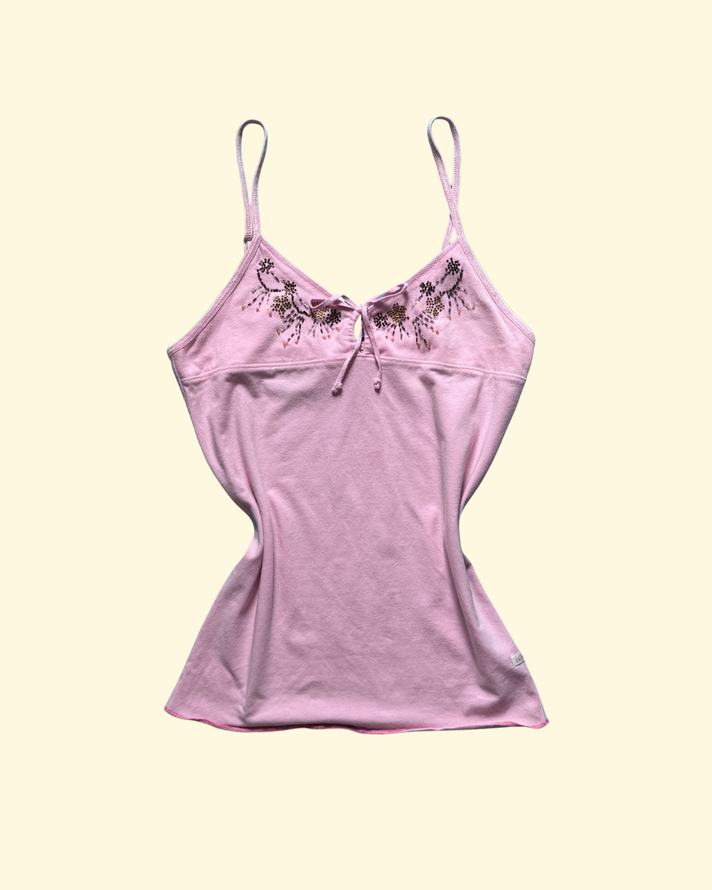 beaded pink tank top