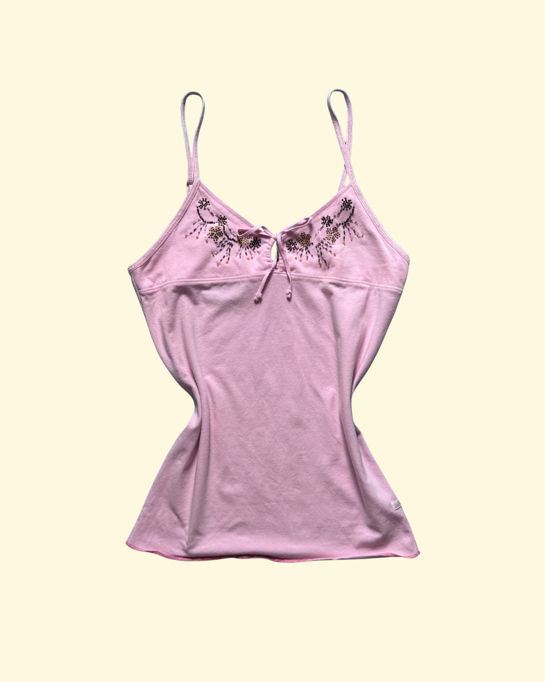 beaded pink tank top