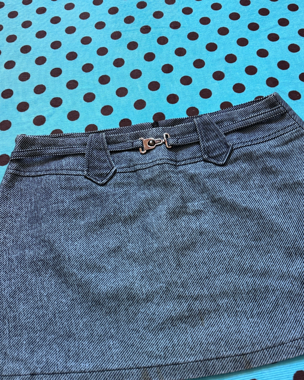 denim mini skirt