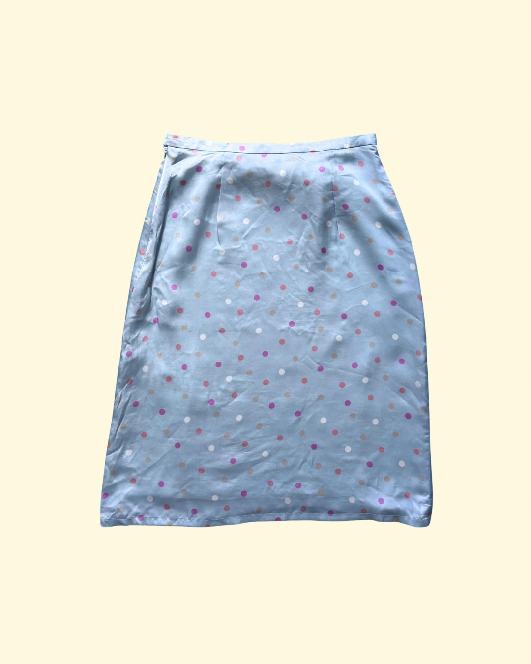 pink polka dot midi skirt