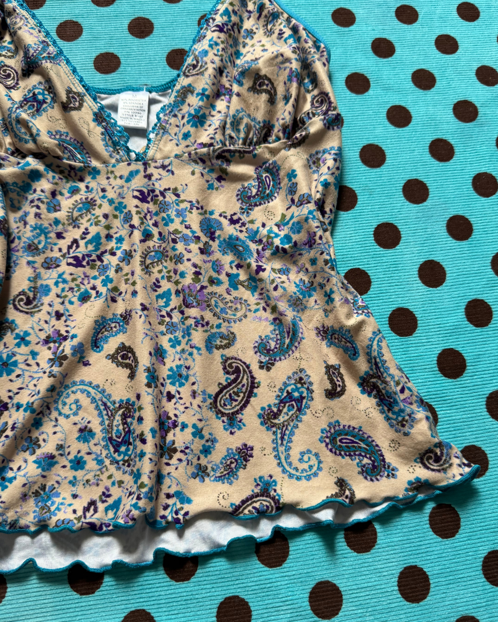 teal paisley cami