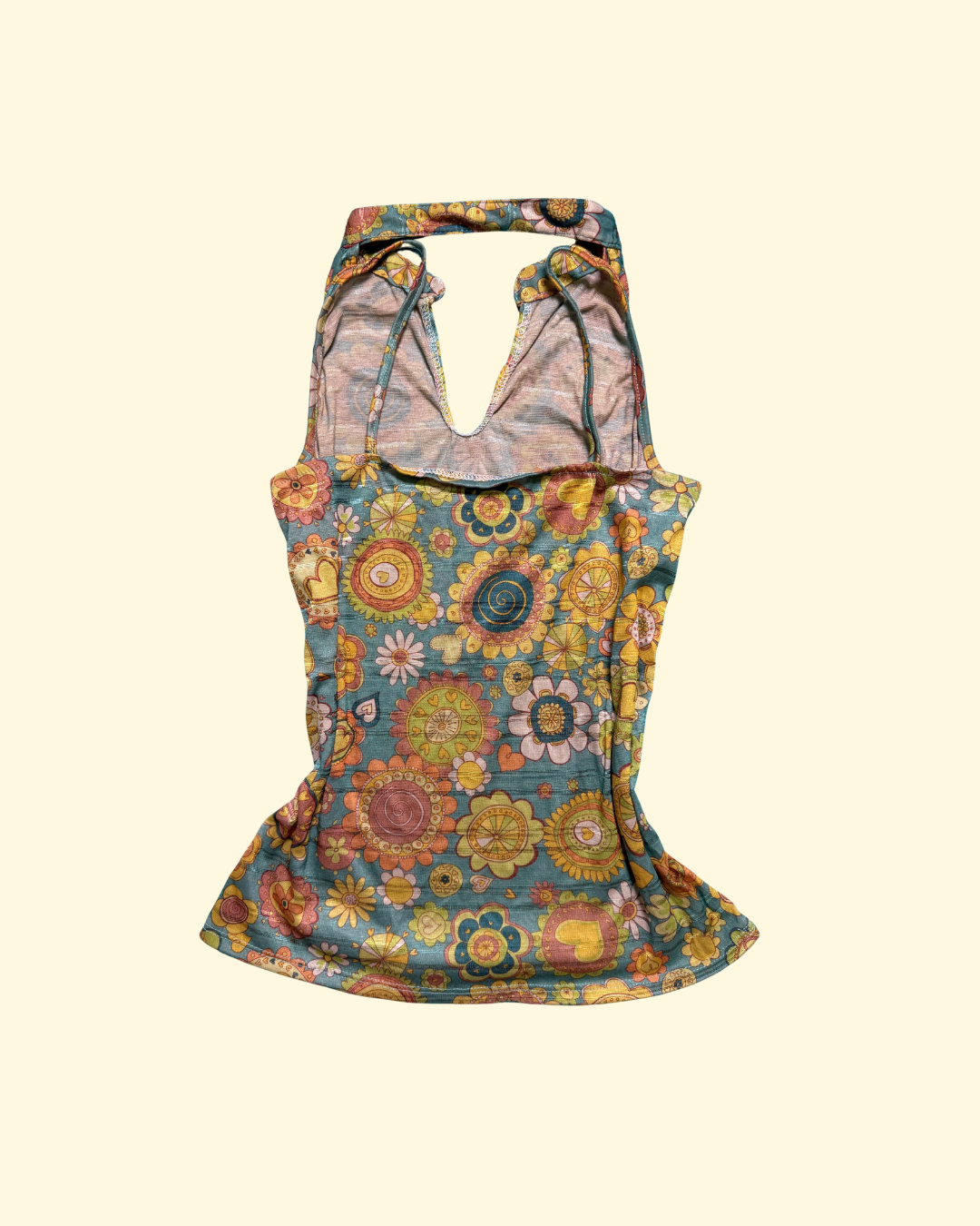 groovy retro floral halter top