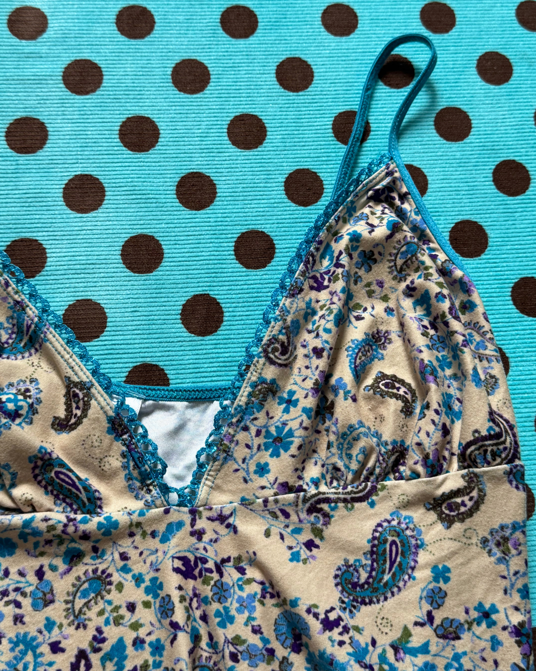 teal paisley cami
