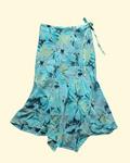 floral aqua flowy skirt