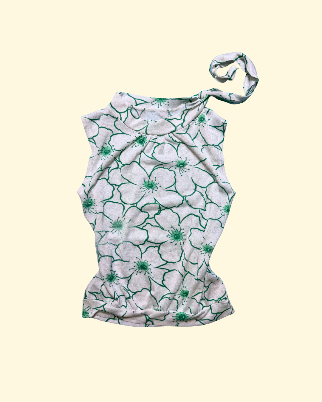 floral patterned high-neck top
