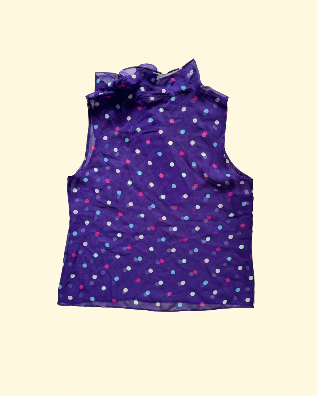 sheer polka dot top