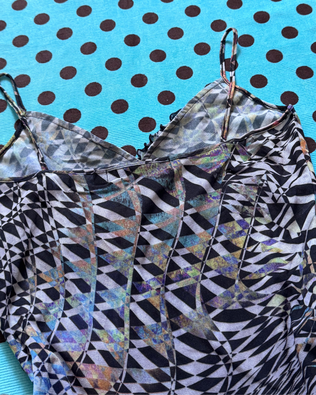mesh patterned cami