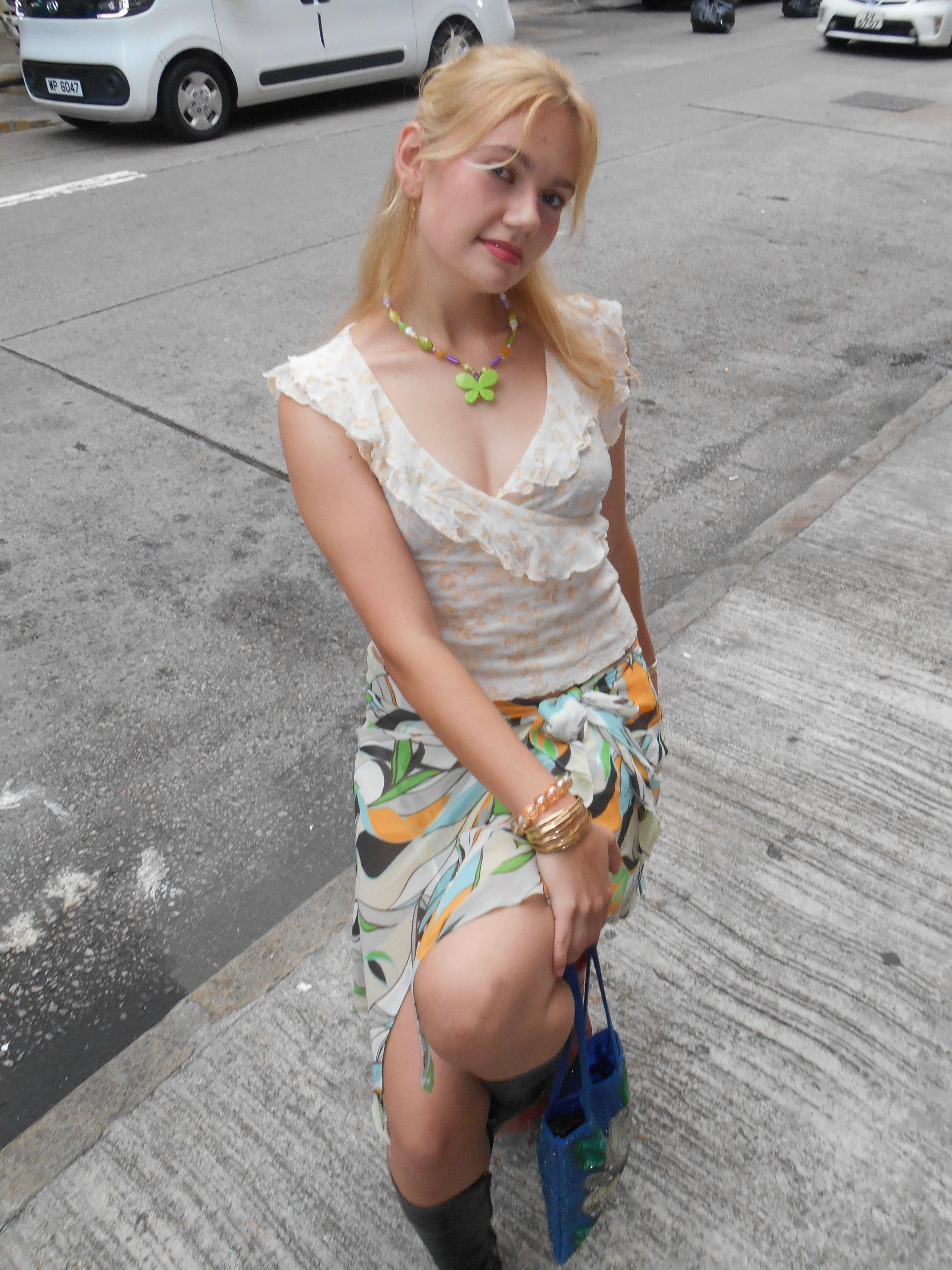 floral mesh ruffle top