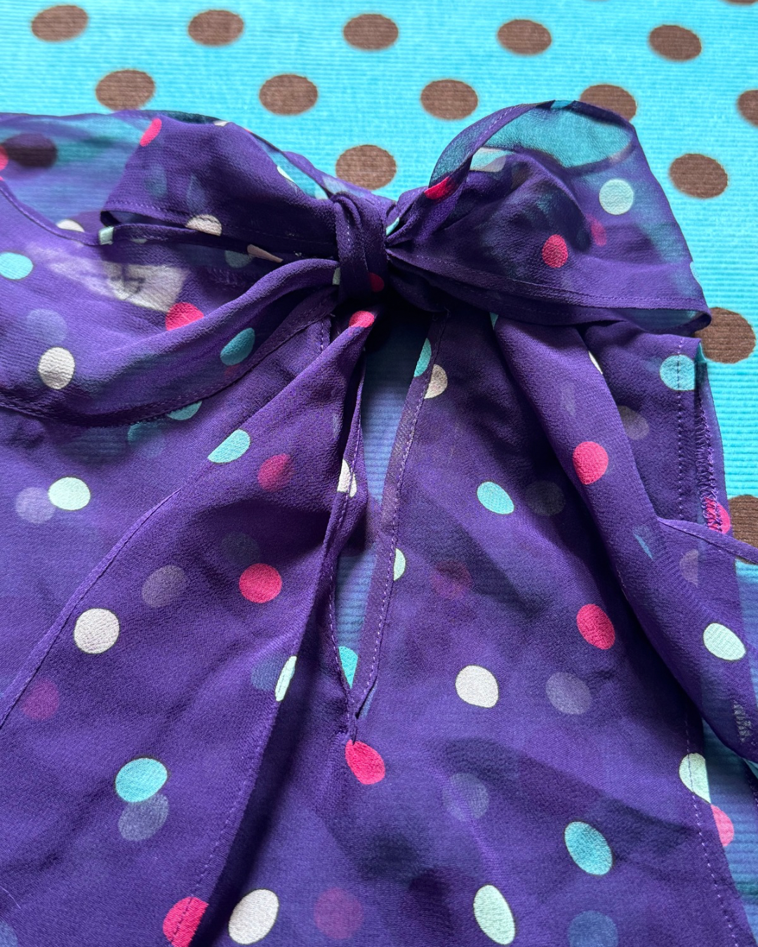 sheer polka dot top