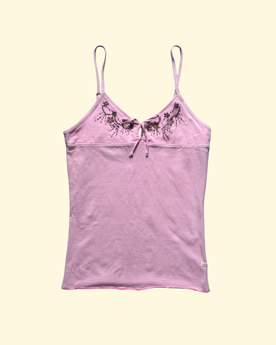 beaded pink tank top