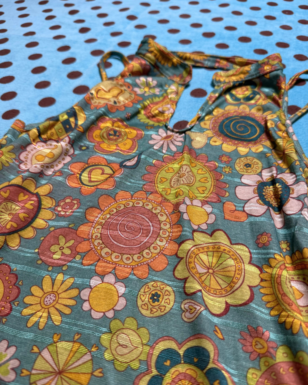 groovy retro floral halter top