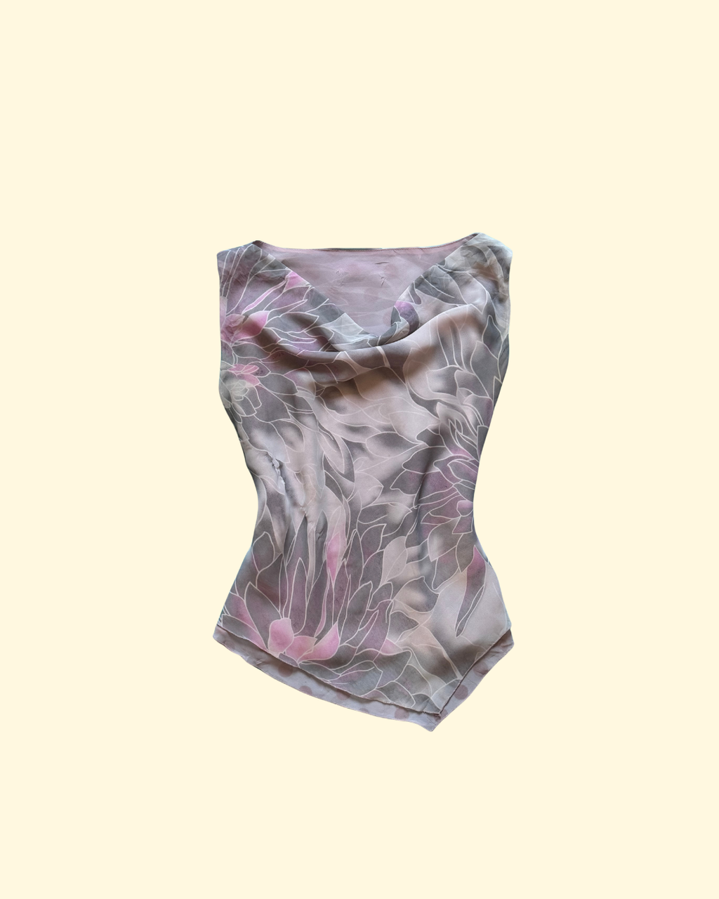 cowl neck floral top