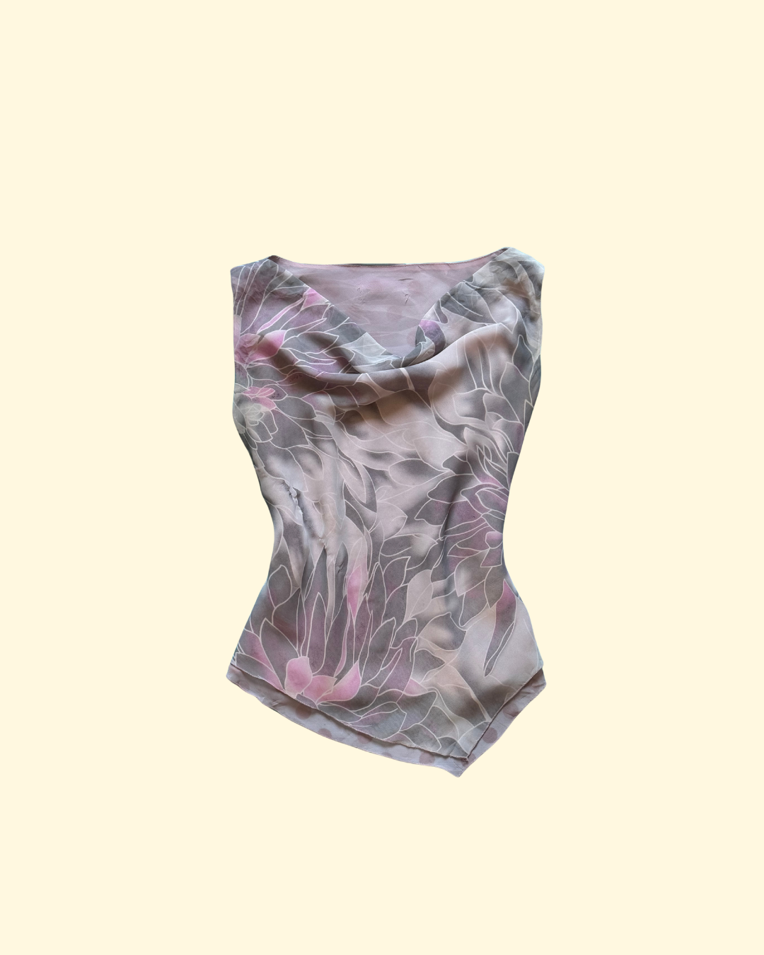 cowl neck floral top