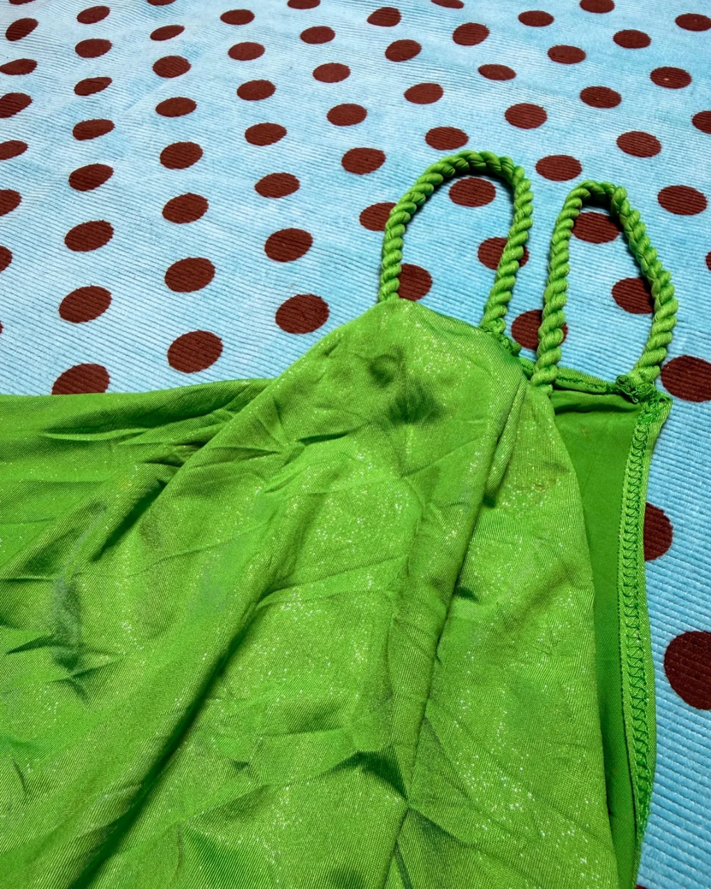 one-shoulder green dress