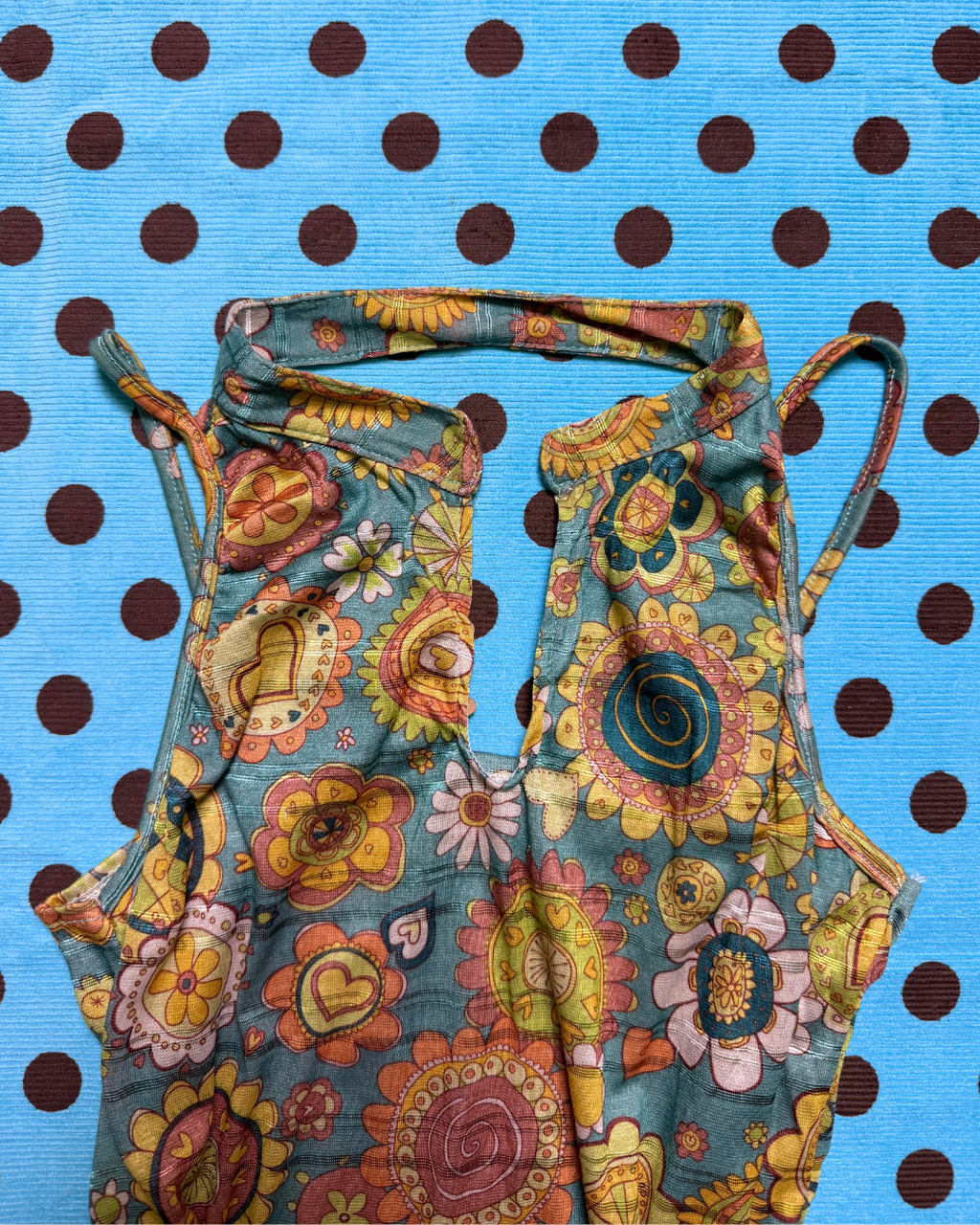 groovy retro floral halter top