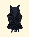 silk beaded & ruffled top