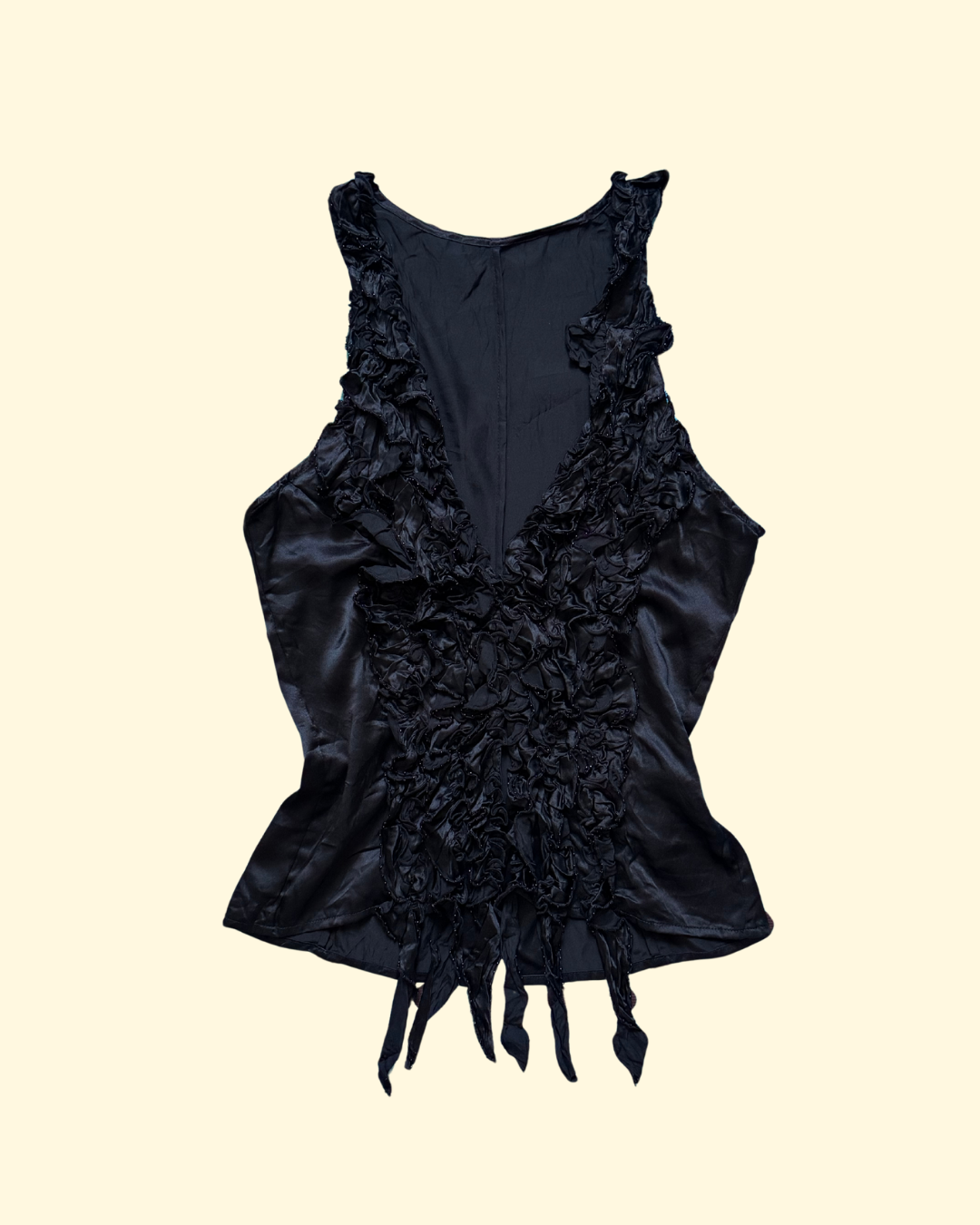 silk beaded & ruffled top