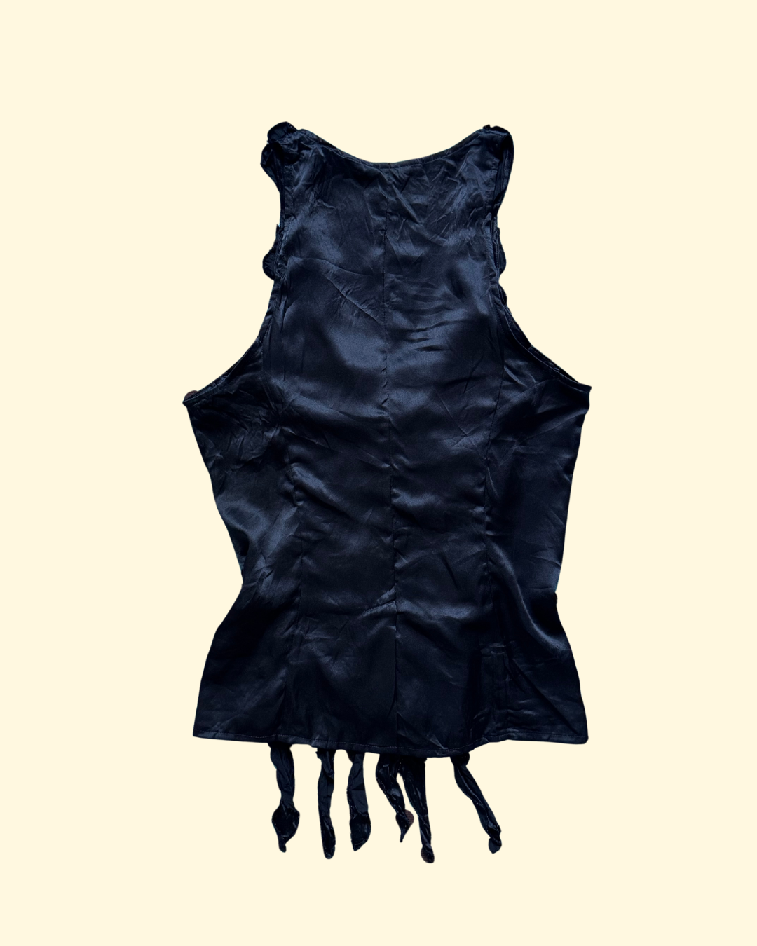 silk beaded & ruffled top