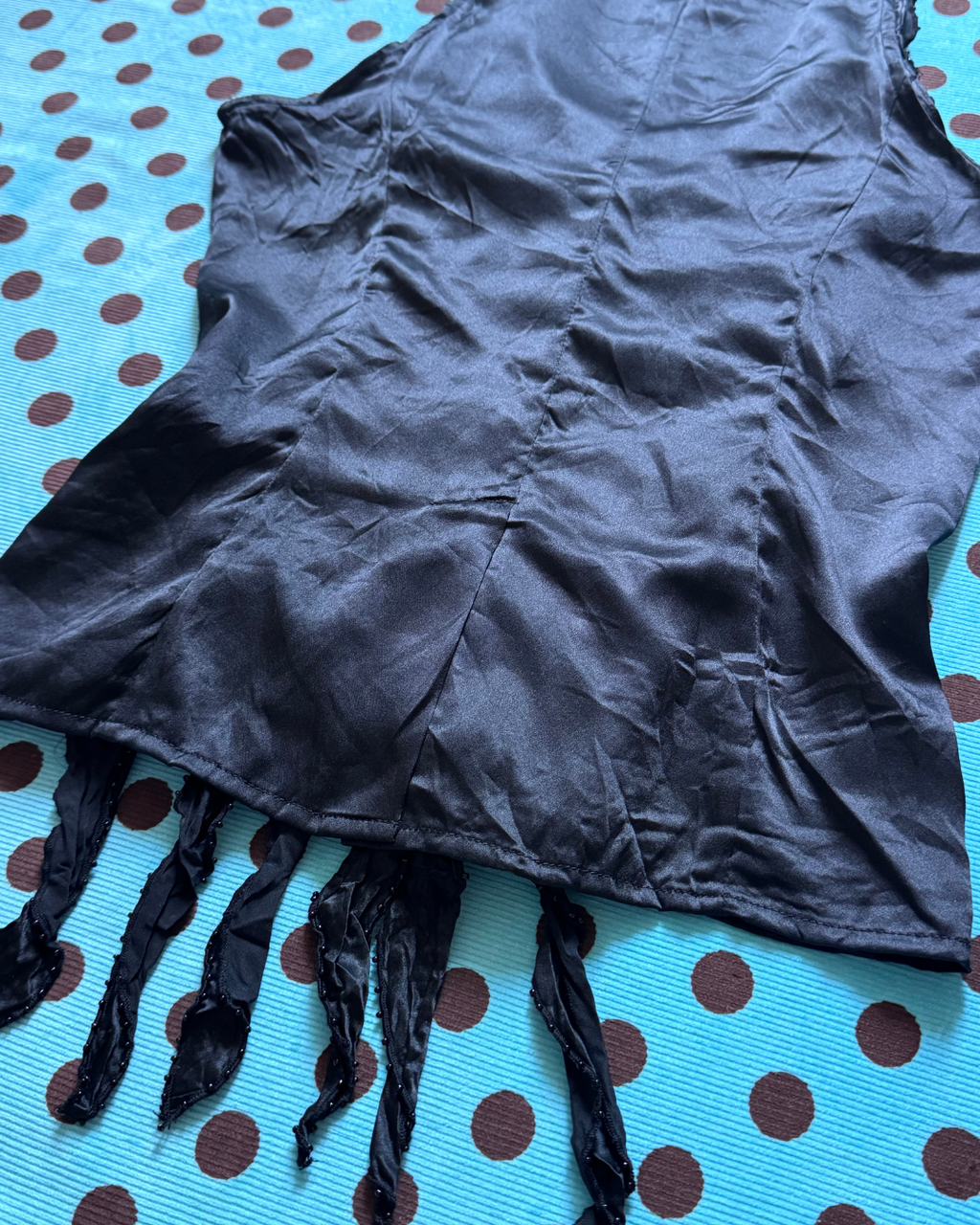 silk beaded & ruffled top
