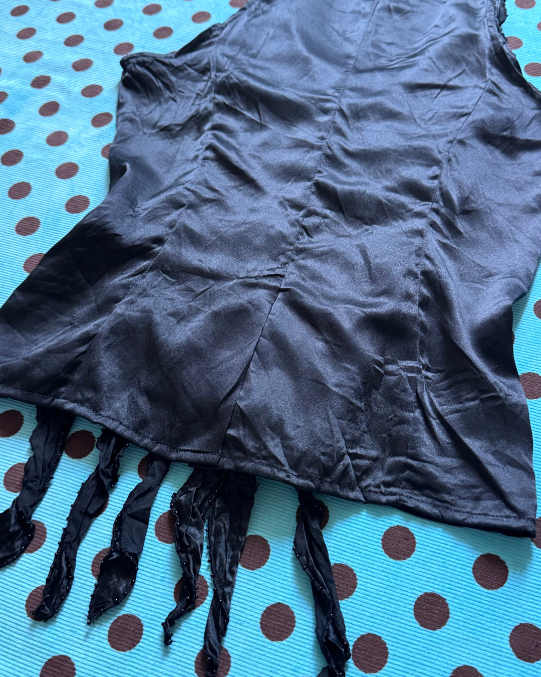 silk beaded & ruffled top