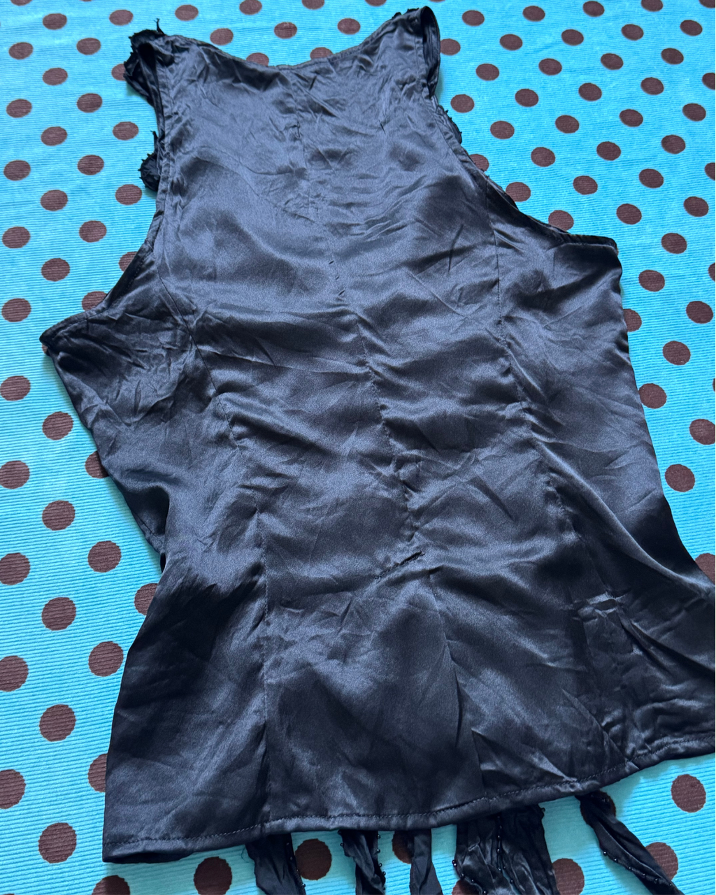 silk beaded & ruffled top