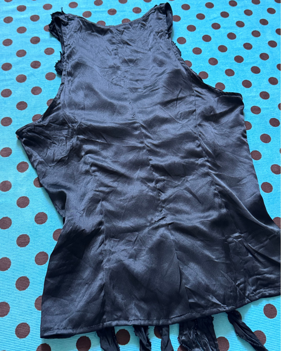 silk beaded & ruffled top