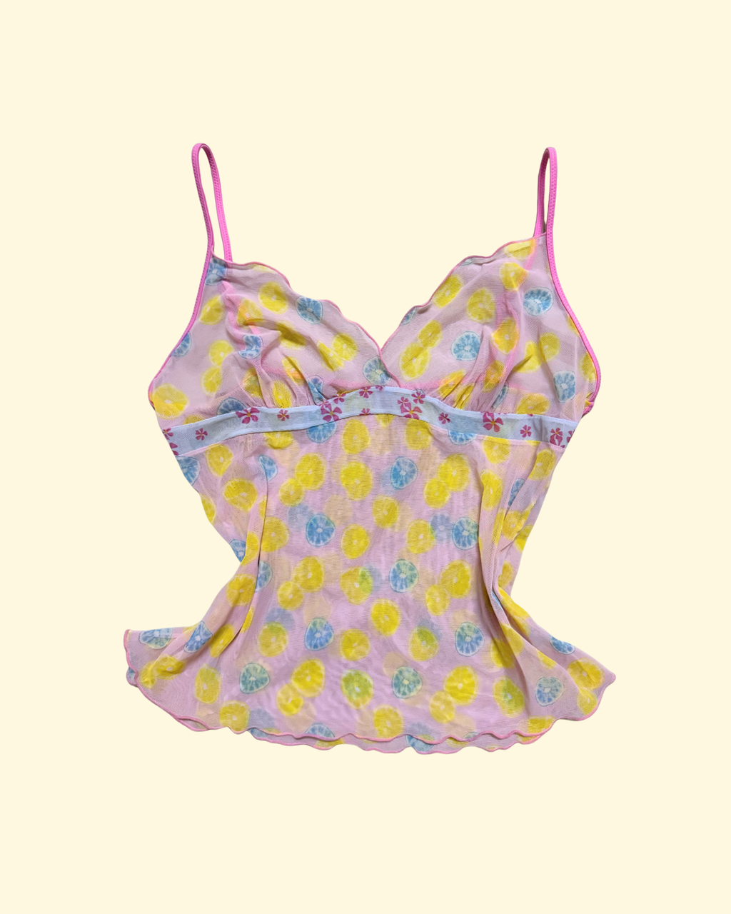 sweetheart citrus mesh cami