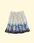 polka floral midi skirt