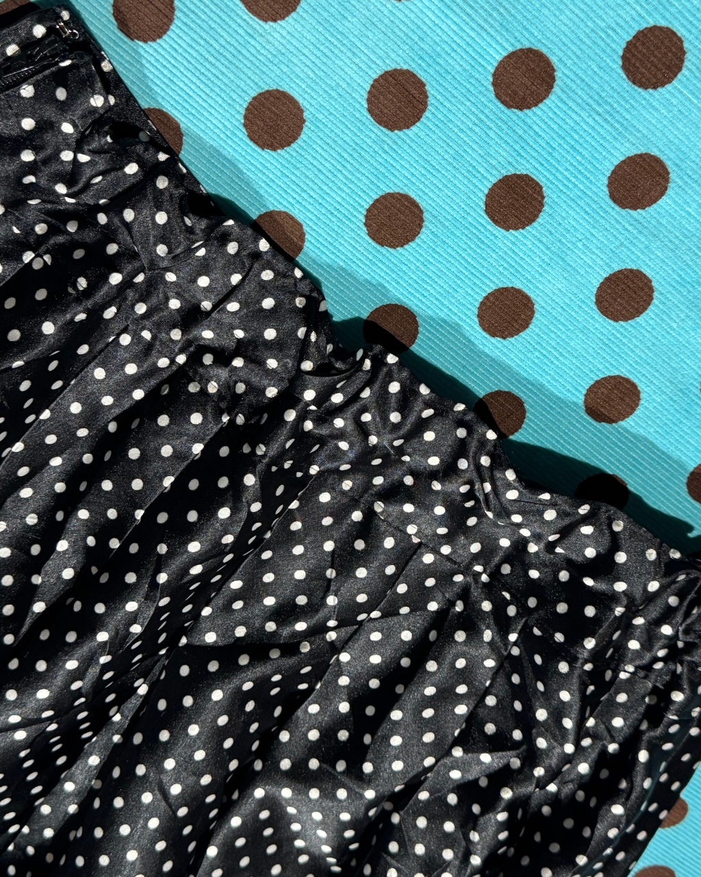 polka dot pleated mini skirt