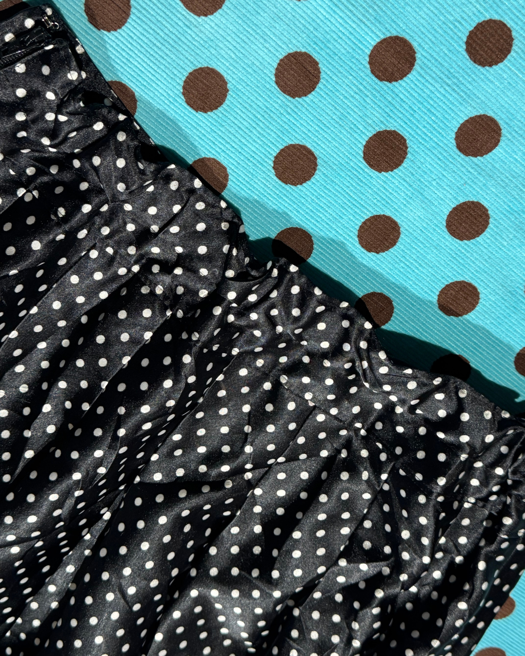 polka dot pleated mini skirt