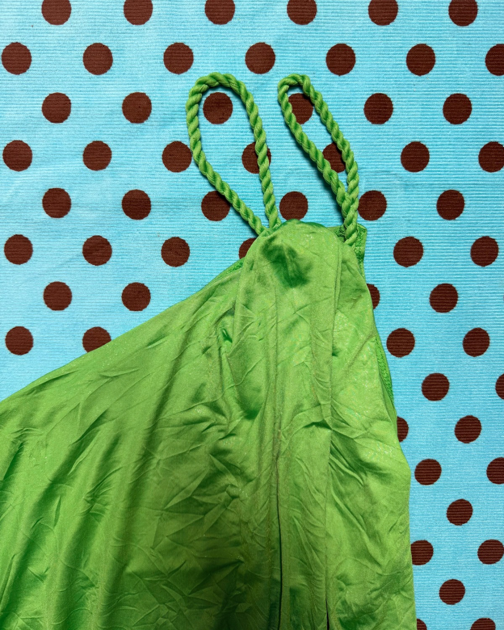 one-shoulder green dress