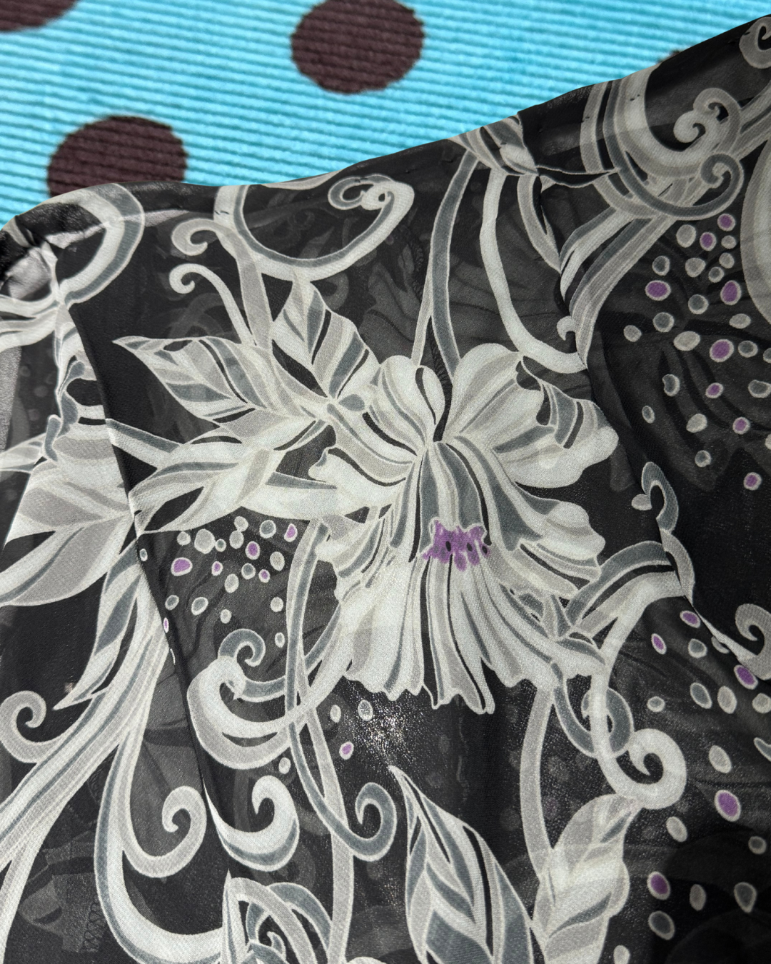 sheer floral midi skirt