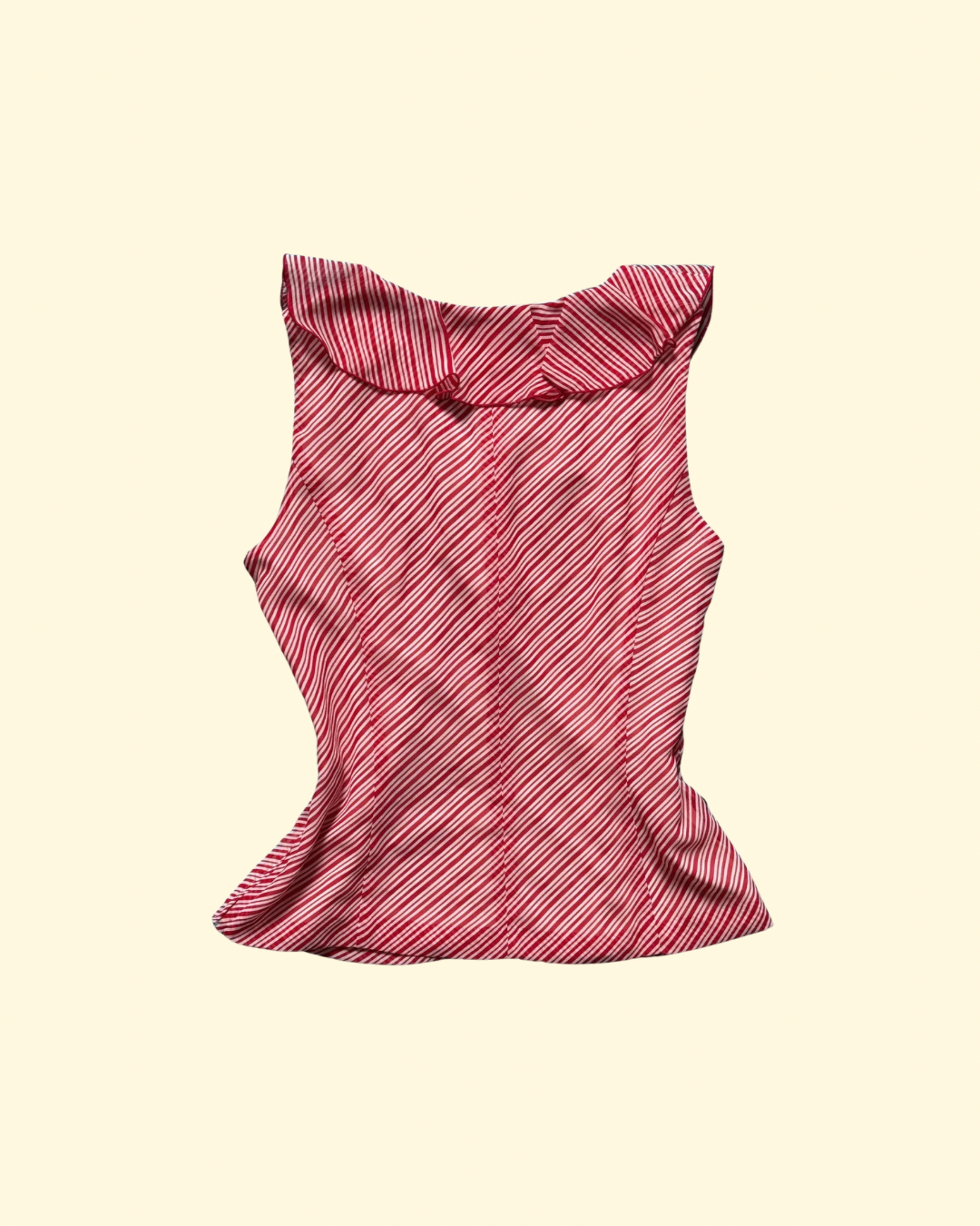 red and white striped ruffle top (set)