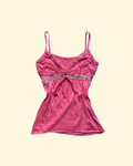 pink ruffled polka-dot cami