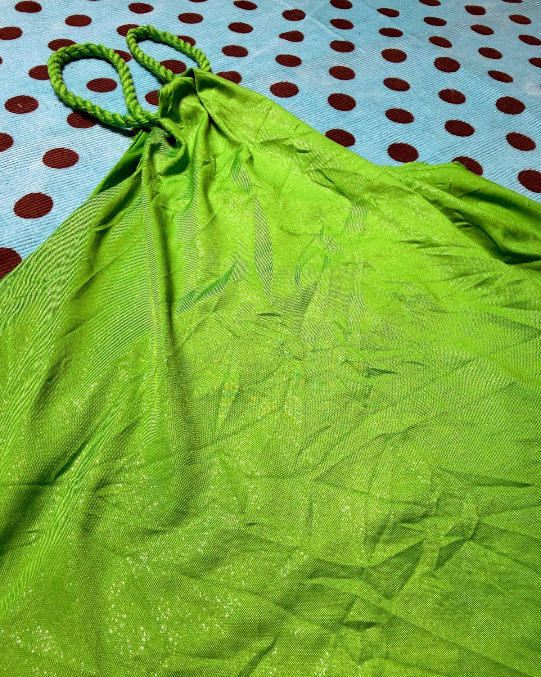 one-shoulder green dress