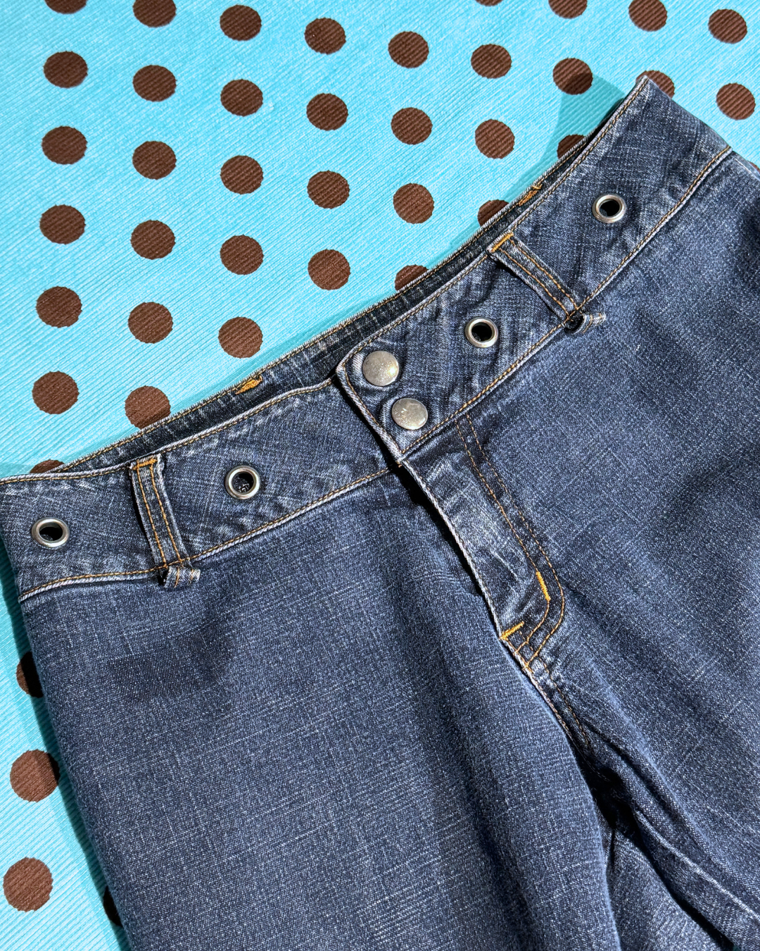 grommet flared jeans