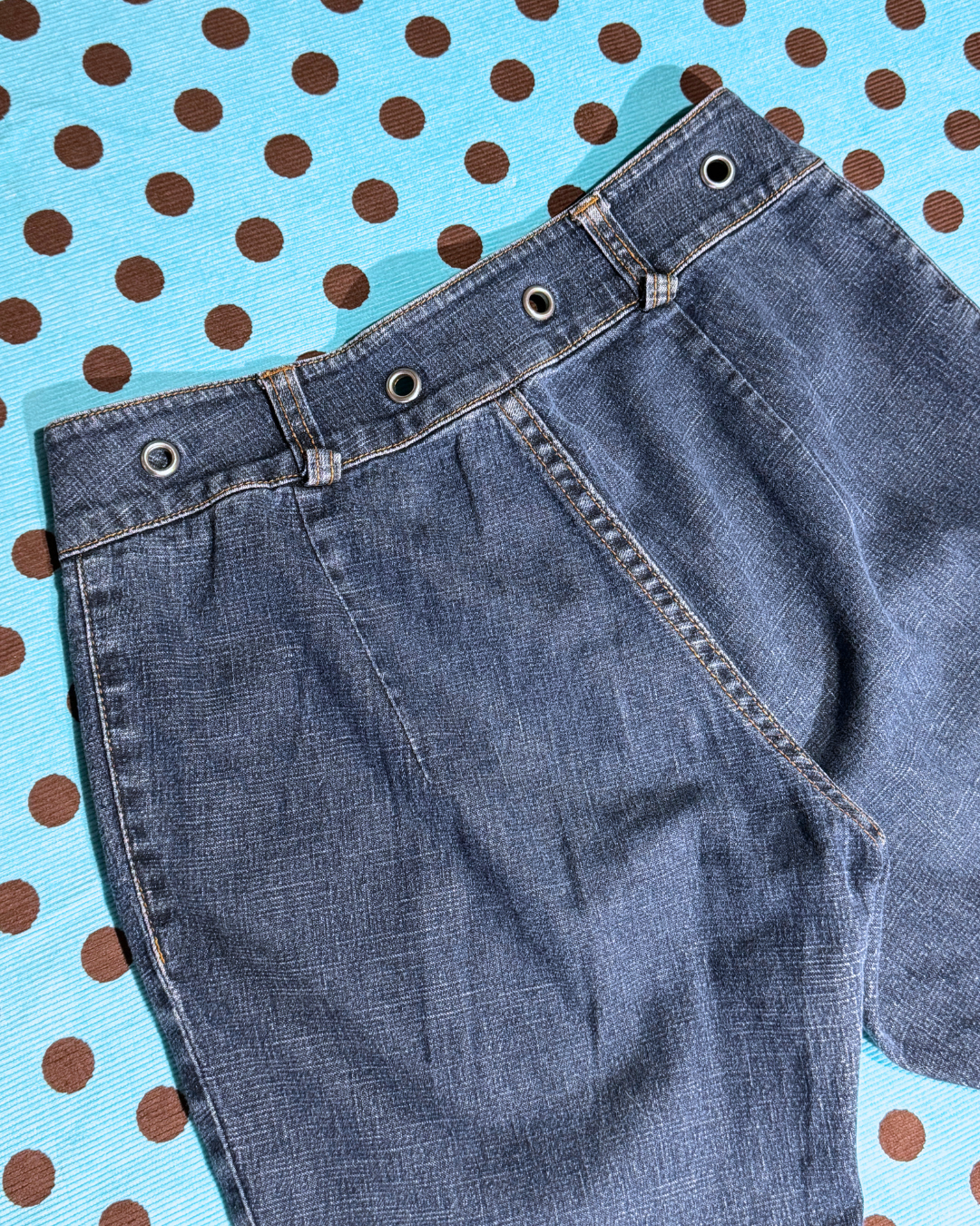 grommet flared jeans