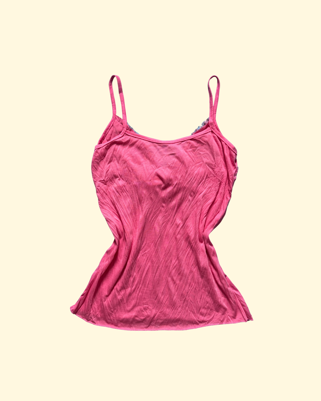 pink ruffled polka-dot cami