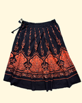 black and orange boho skirt