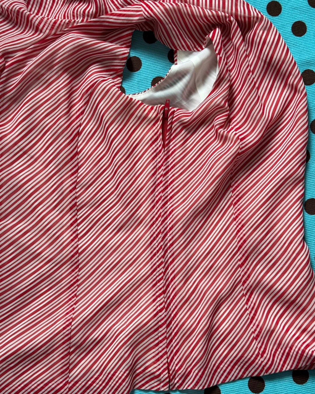 red and white striped ruffle top (set)