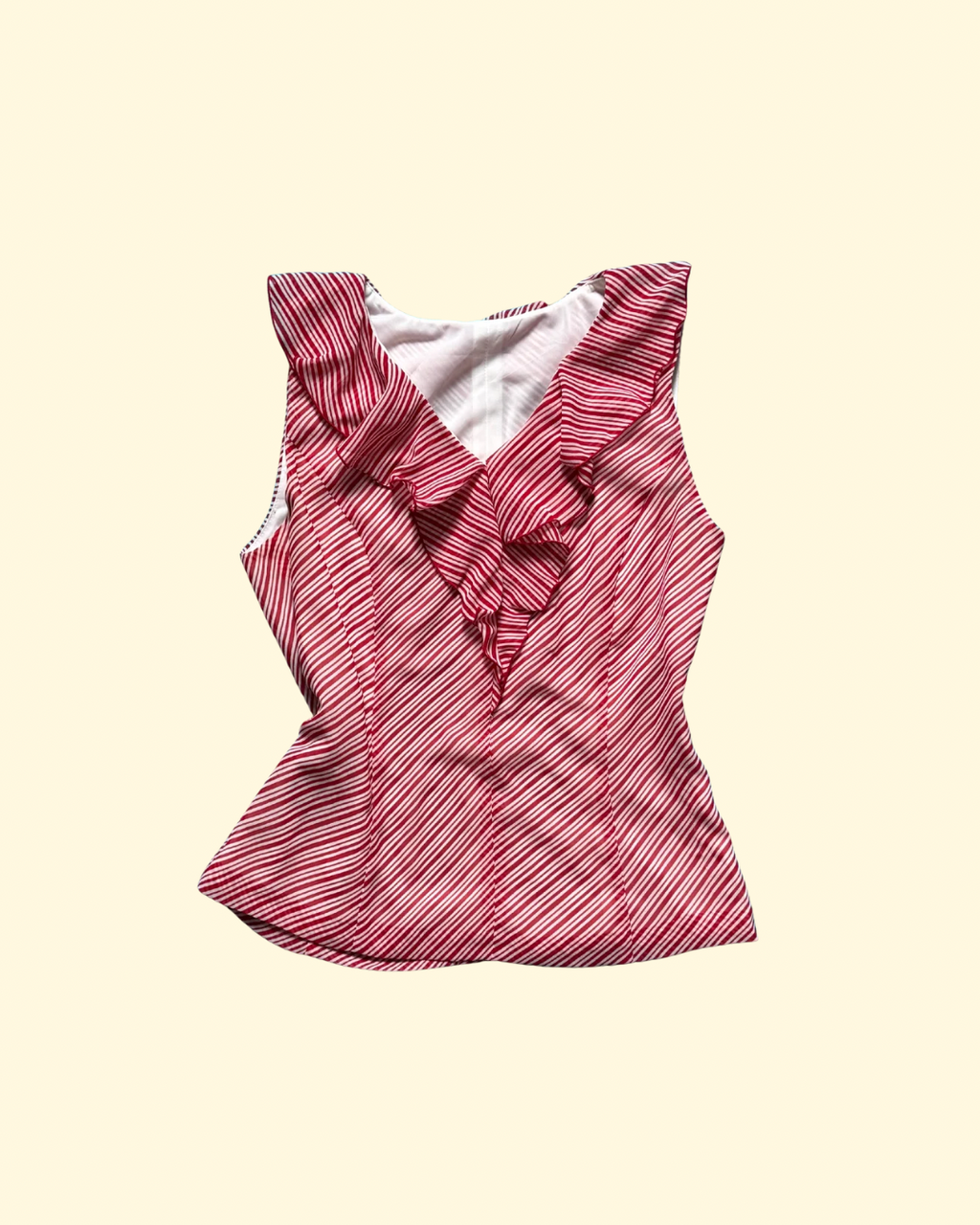 red and white striped ruffle top (set)