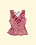 red and white striped ruffle top (set)