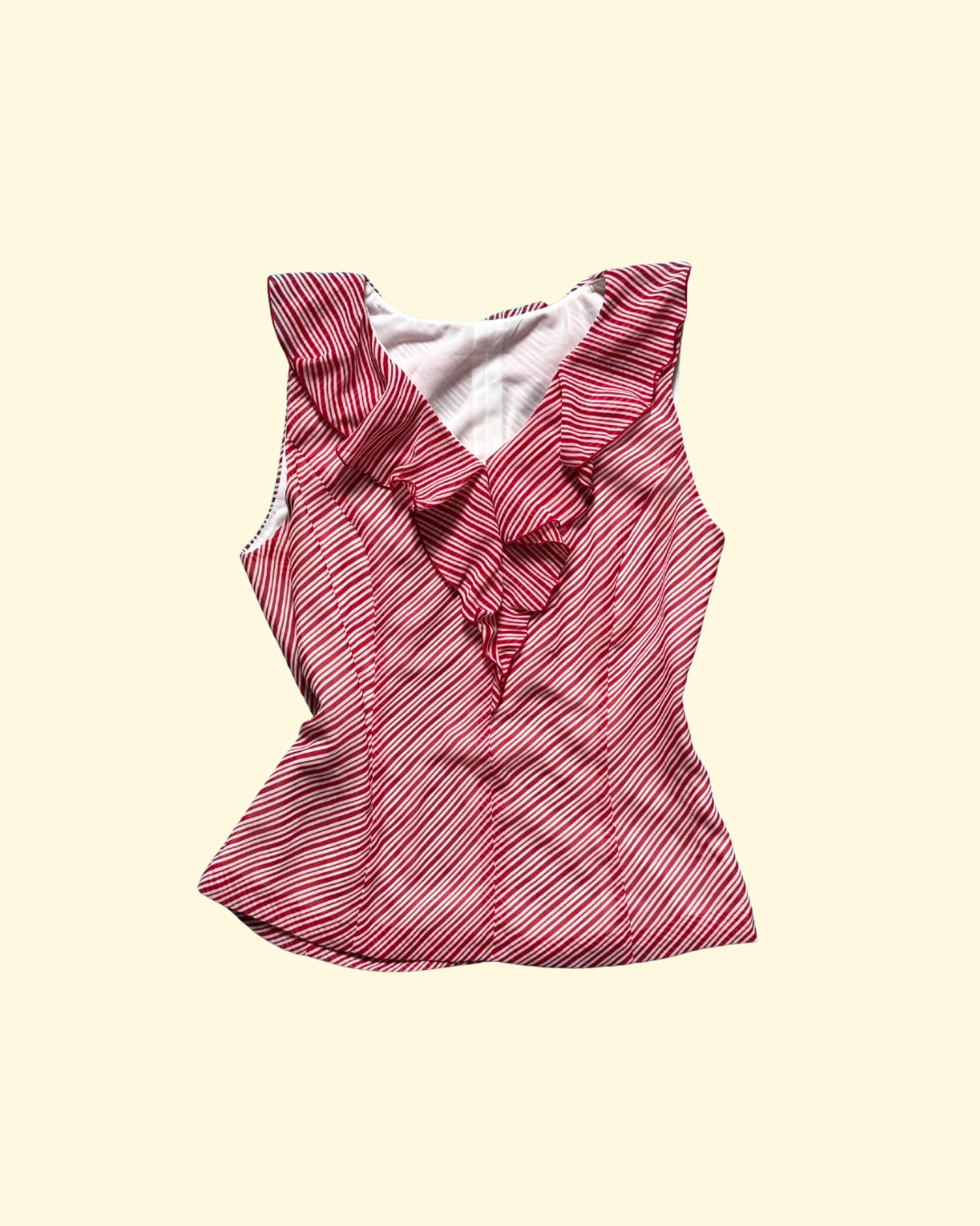 red and white striped ruffle top (set)