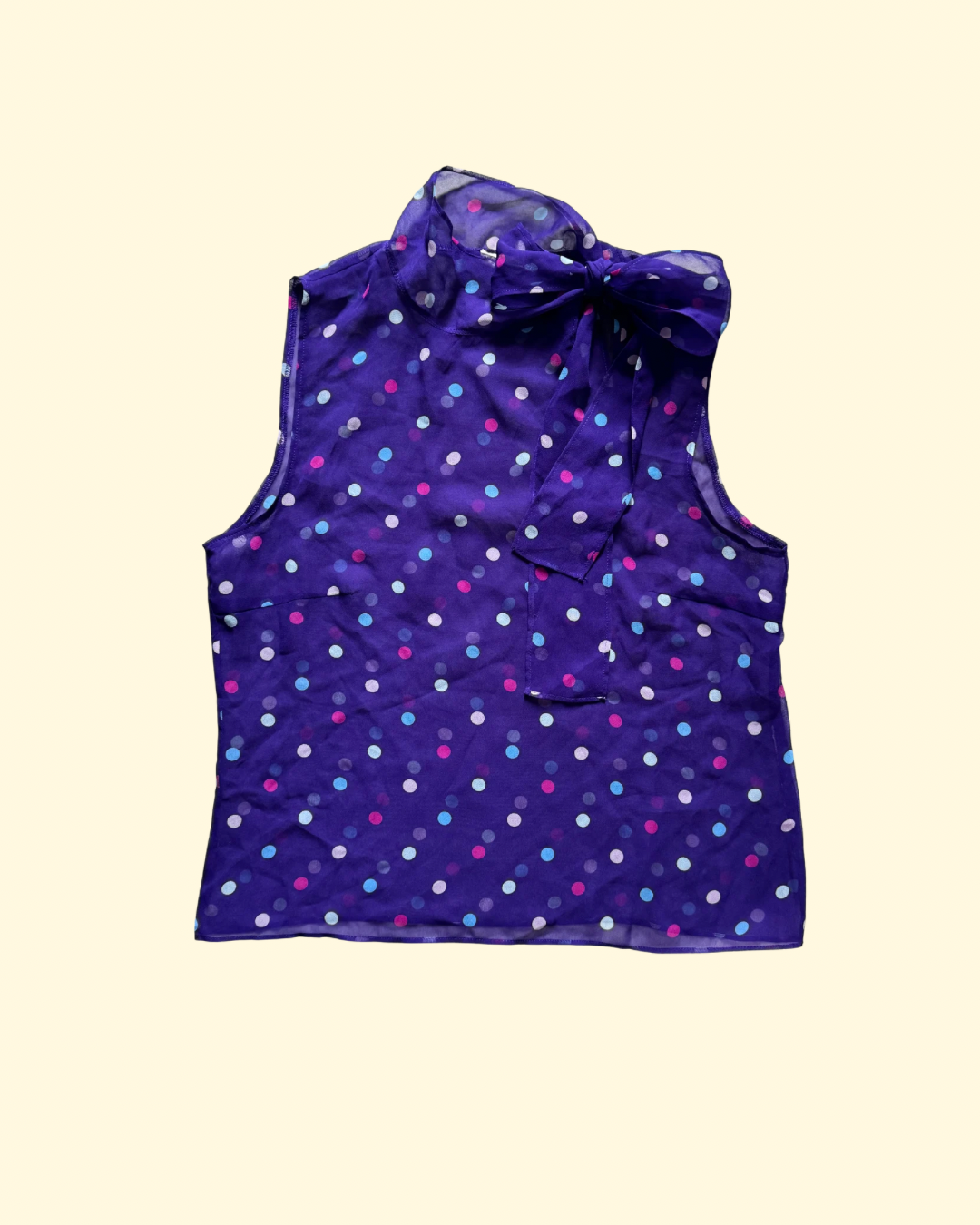 sheer polka dot top