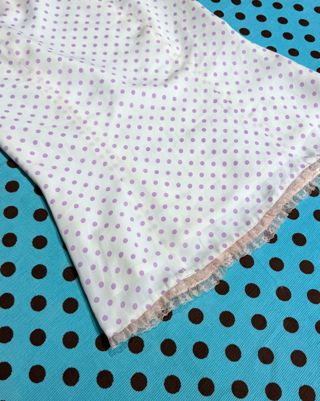 white and purple midi skirt