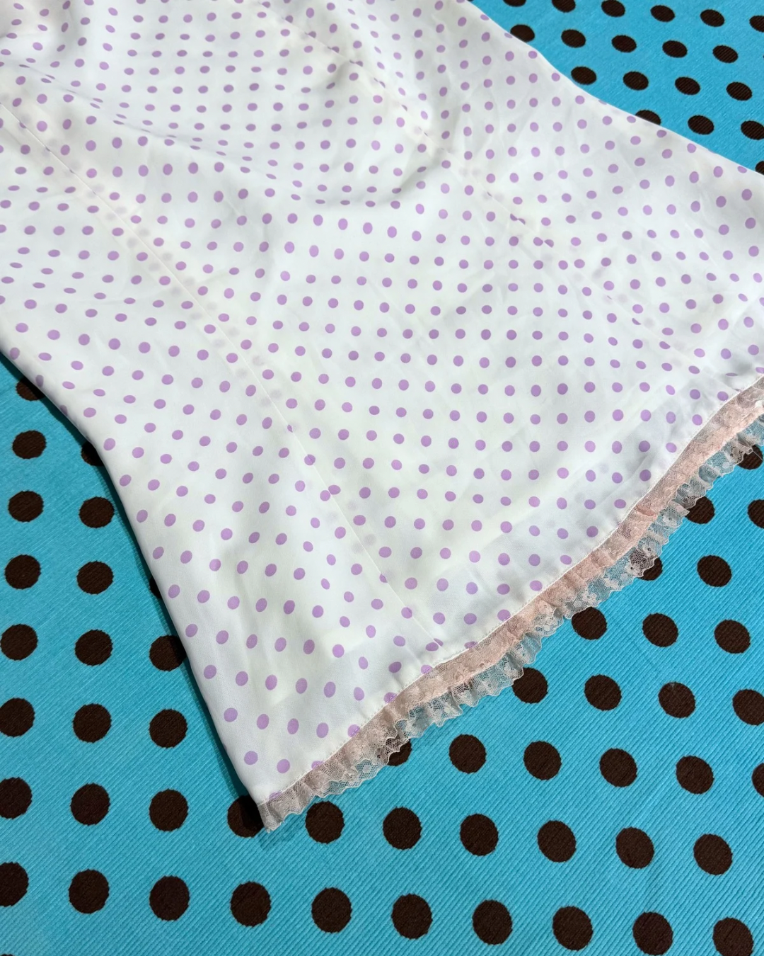 white and purple midi skirt